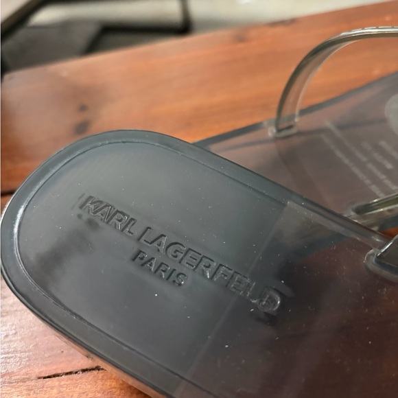 NWT Karl Lagerfeld Women's Transparent Sandals IN Clear Black - Picture 4 of 6